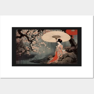 Classic Japanese Style Geisha Artwork Posters and Art